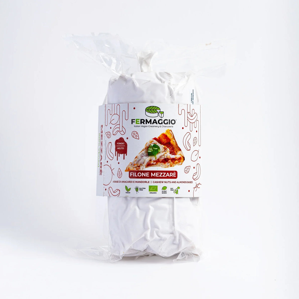 mezzarè vegana bio a base di anacardi e mandorle senza glutine- per pizza vegan